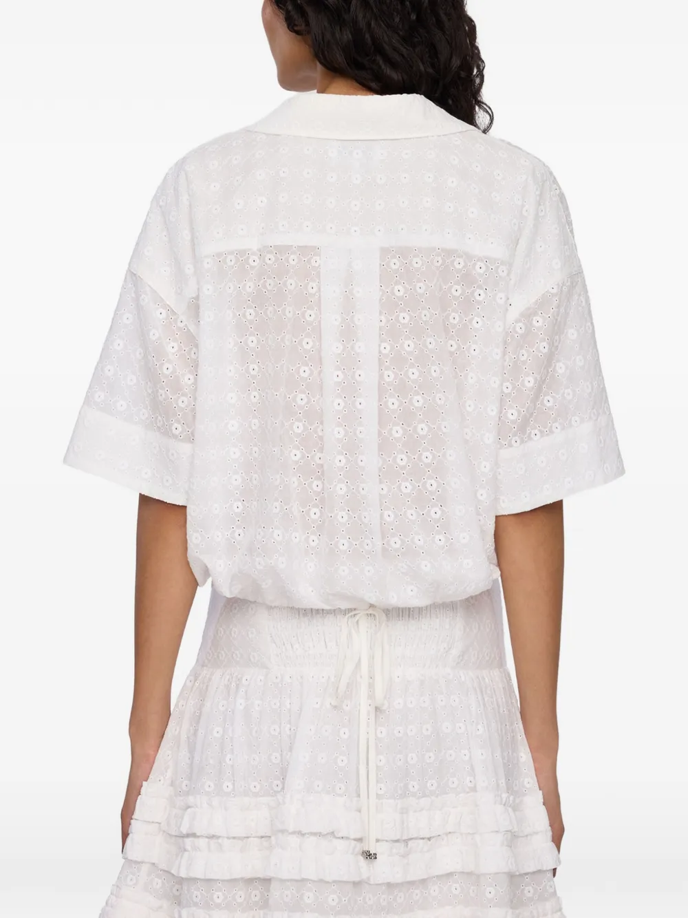 GANNI Broderie anglaise blouse Wit