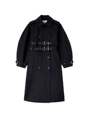 GANNI ロゴパッチ コート | ブラック | FARFETCH JP