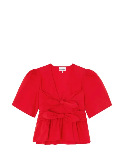 GANNI Blusa com peplum e laço