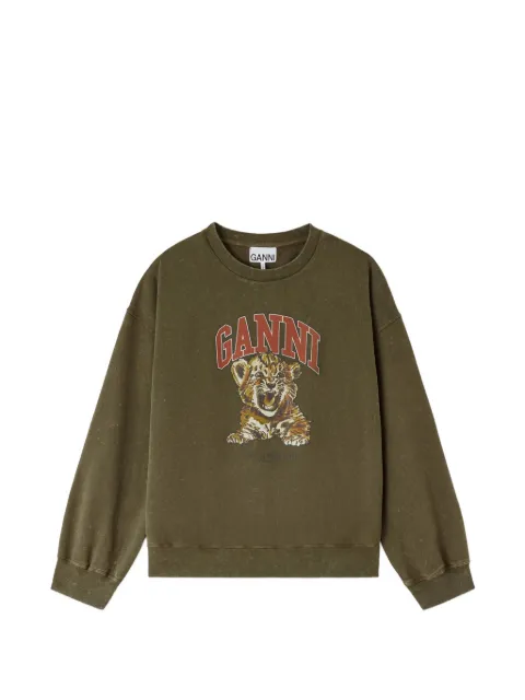 GANNI sudadera con tigre estampado
