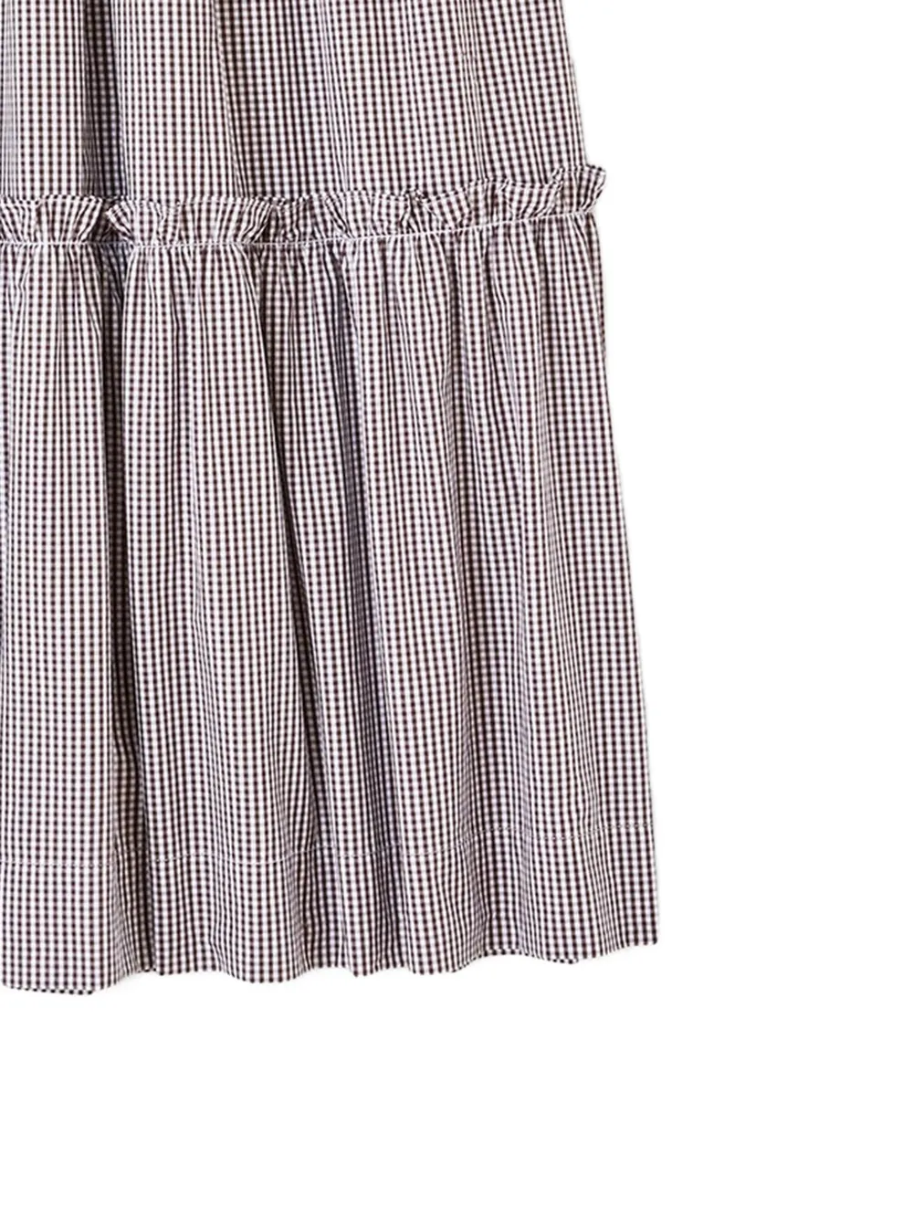GANNI Gelaagde maxi-rok met gingham ruit Bruin
