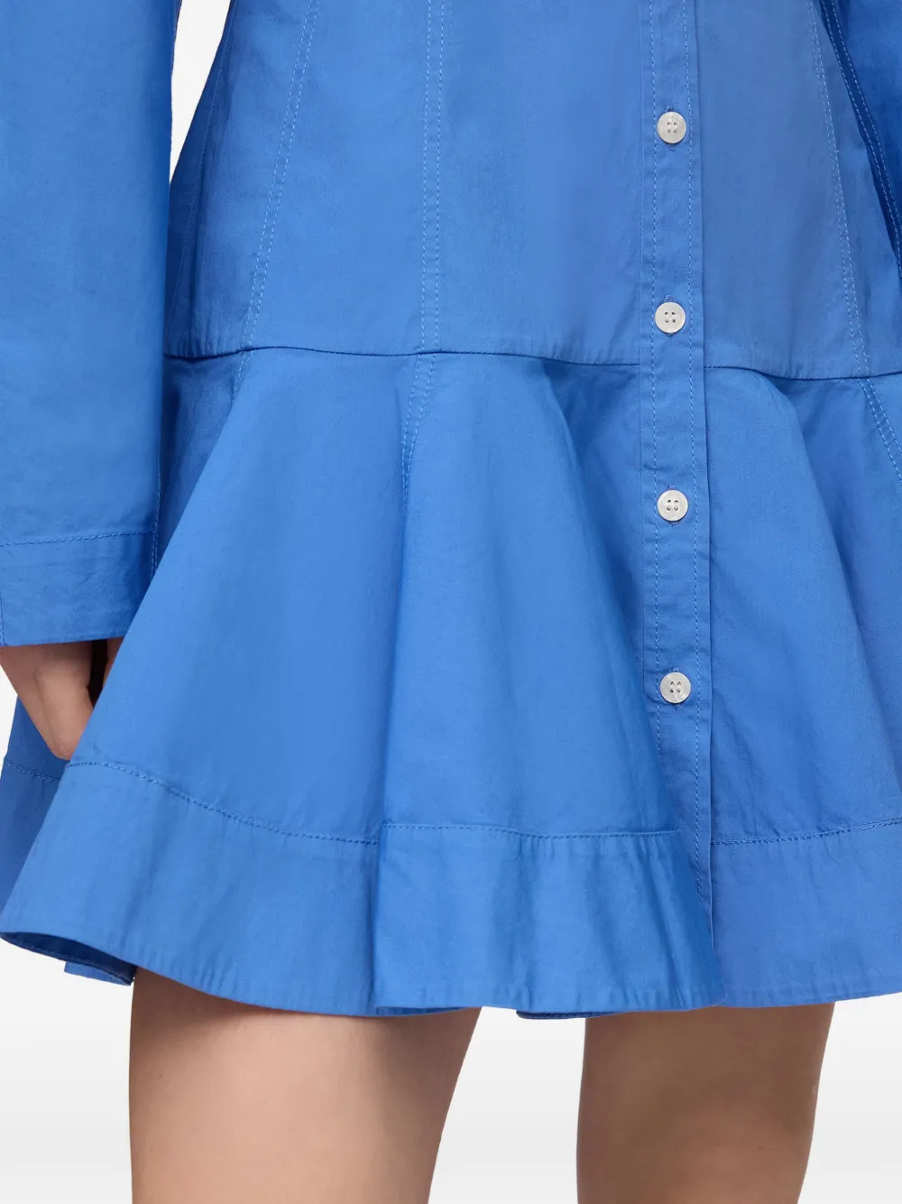 GANNI Shirtjurk met ruches Blauw