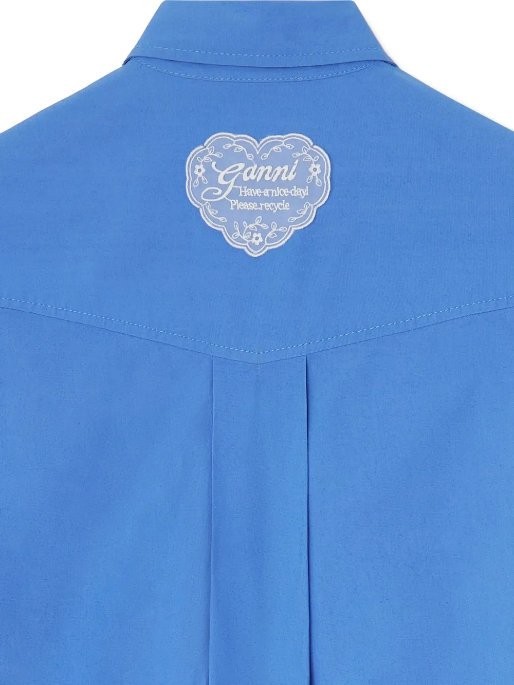 GANNI Shirtjurk met ruches Blauw