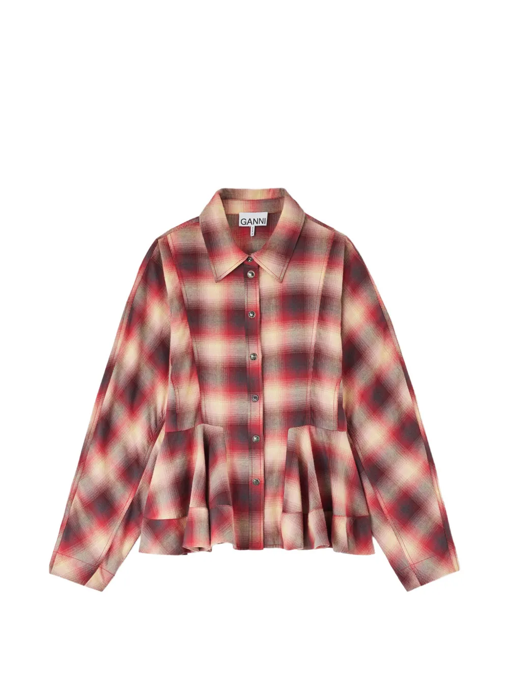 GANNI Camicia a quadri - Rosso