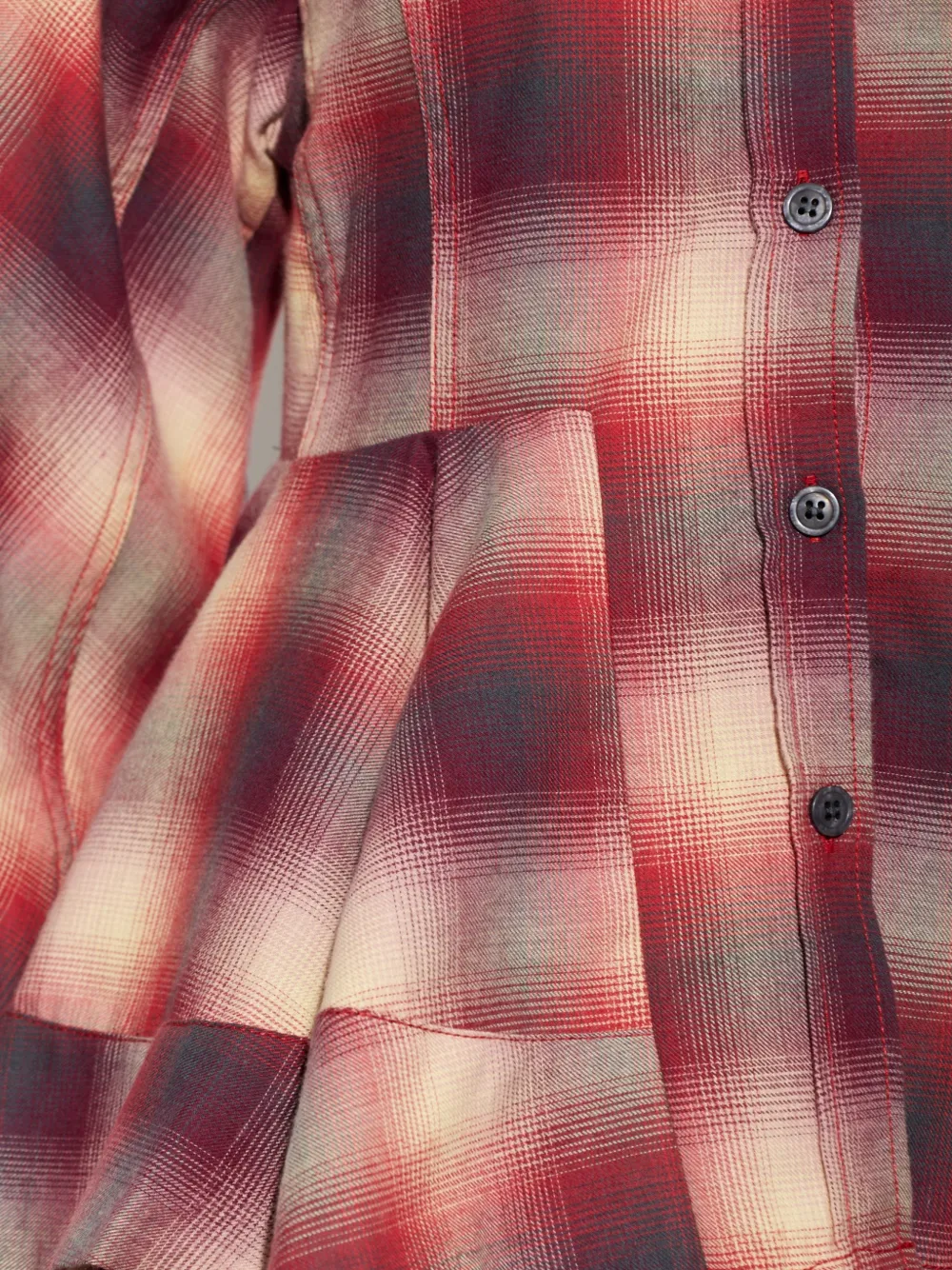 GANNI Geruite flanellen blouse Rood