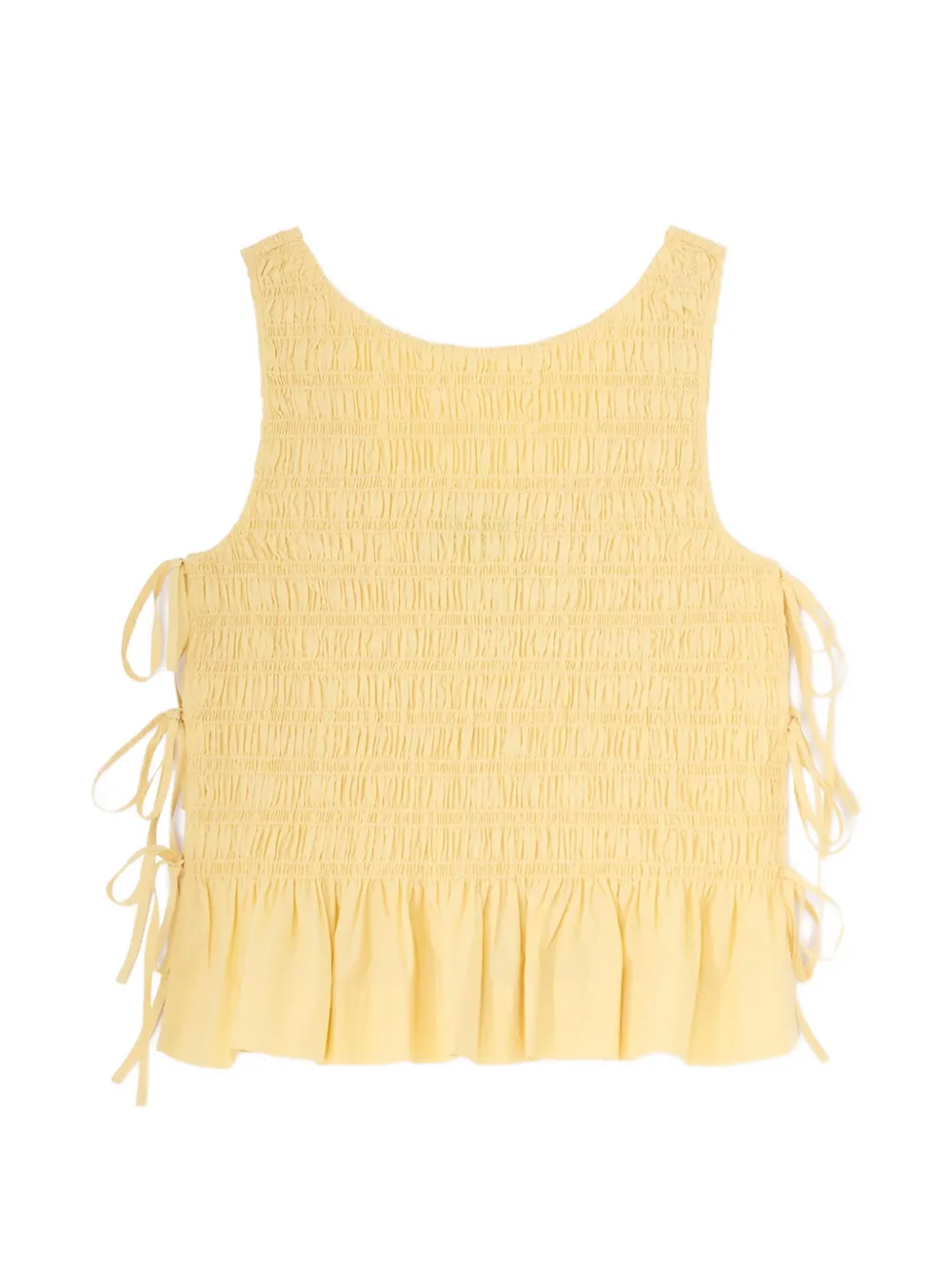 GANNI ruffled shirred tank top - Giallo