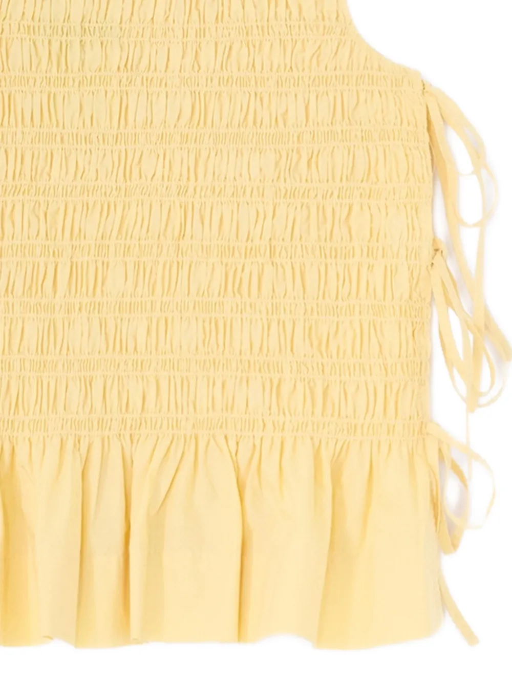GANNI Gelaagde tanktop met ruches Geel