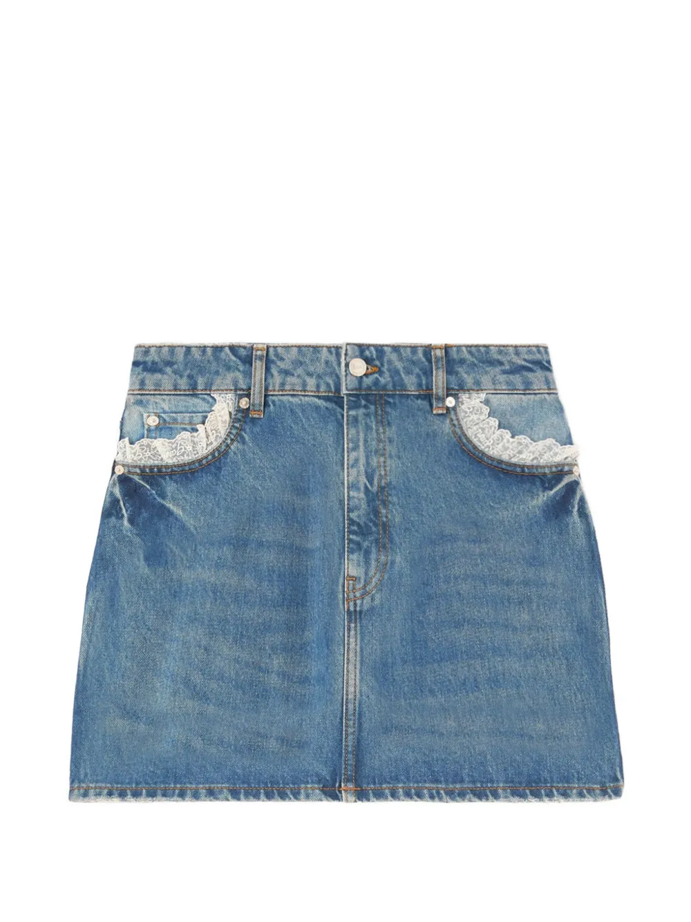 GANNI Rok van rigide denim Blauw