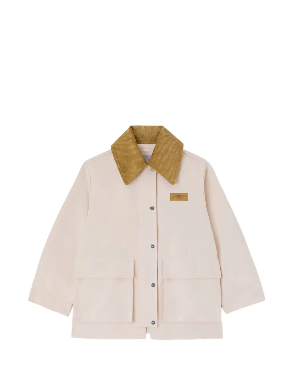 GANNI corduroy-collar jacket - Nude