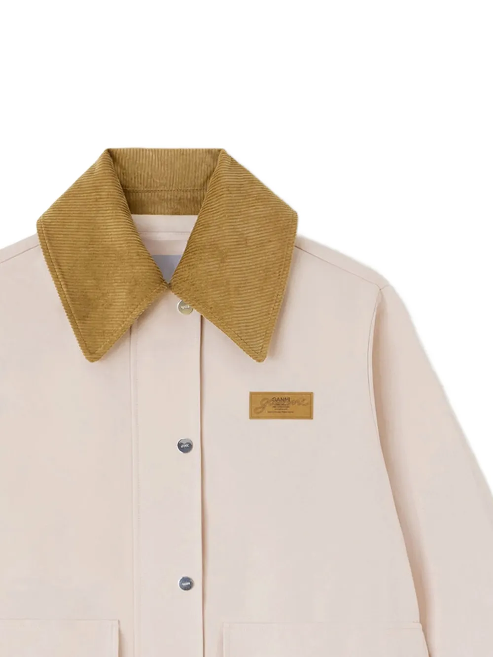 GANNI Jack met ribfluwelen kraag Beige