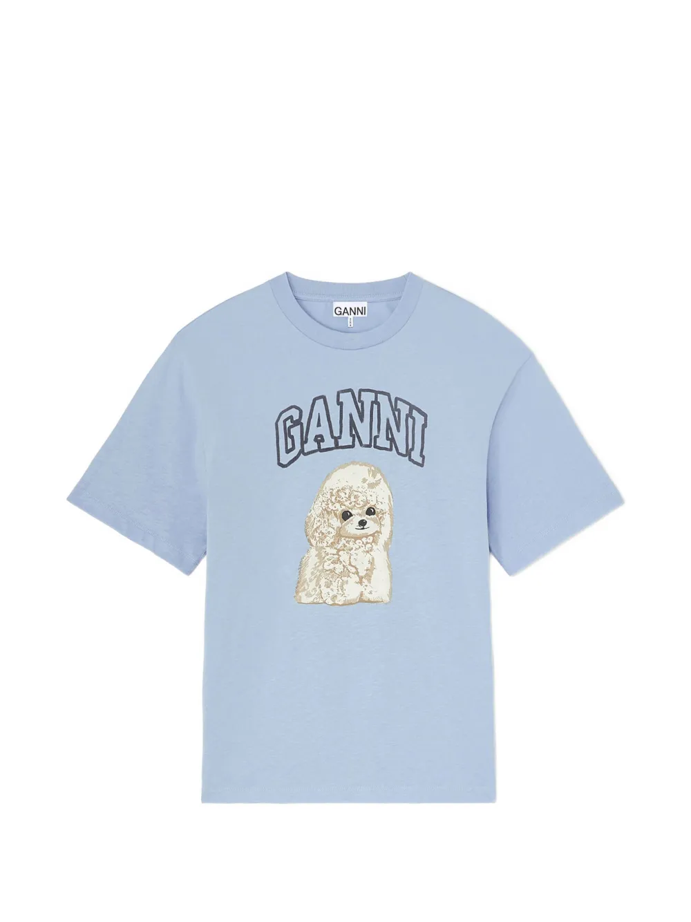 GANNI logo-print T-shirt - Blu
