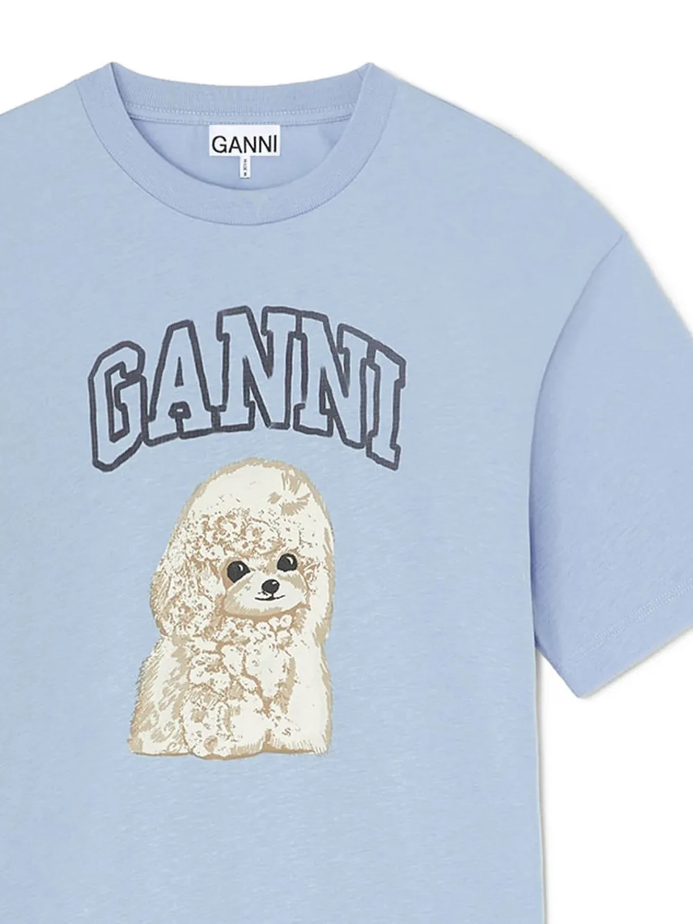 GANNI T-shirt met logoprint Blauw