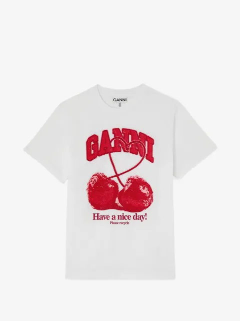 GANNI cherry-print T-shirt