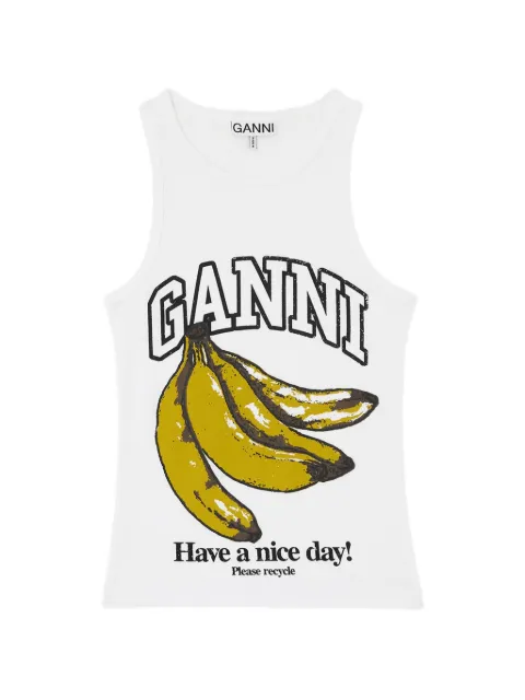 GANNI camiseta con bananas estampadas