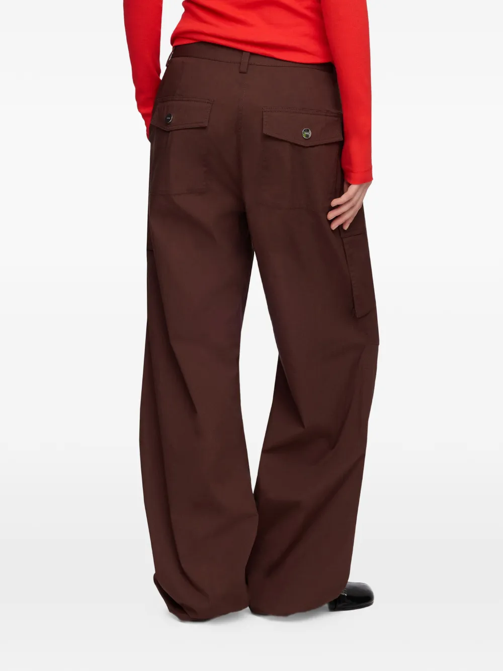 GANNI Cargo broek met trekkoord Bruin