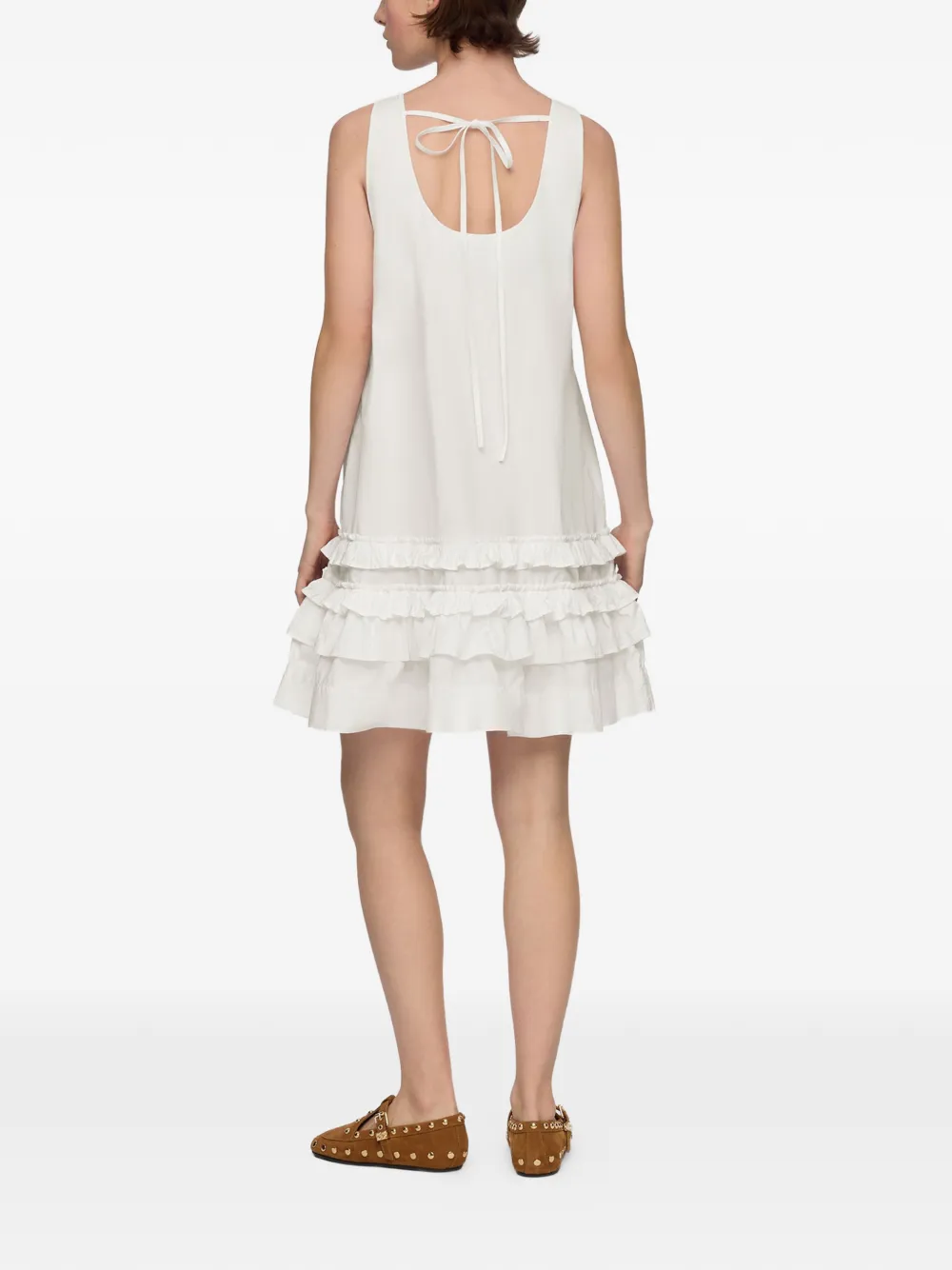 GANNI Mini-jurk met ruches Wit