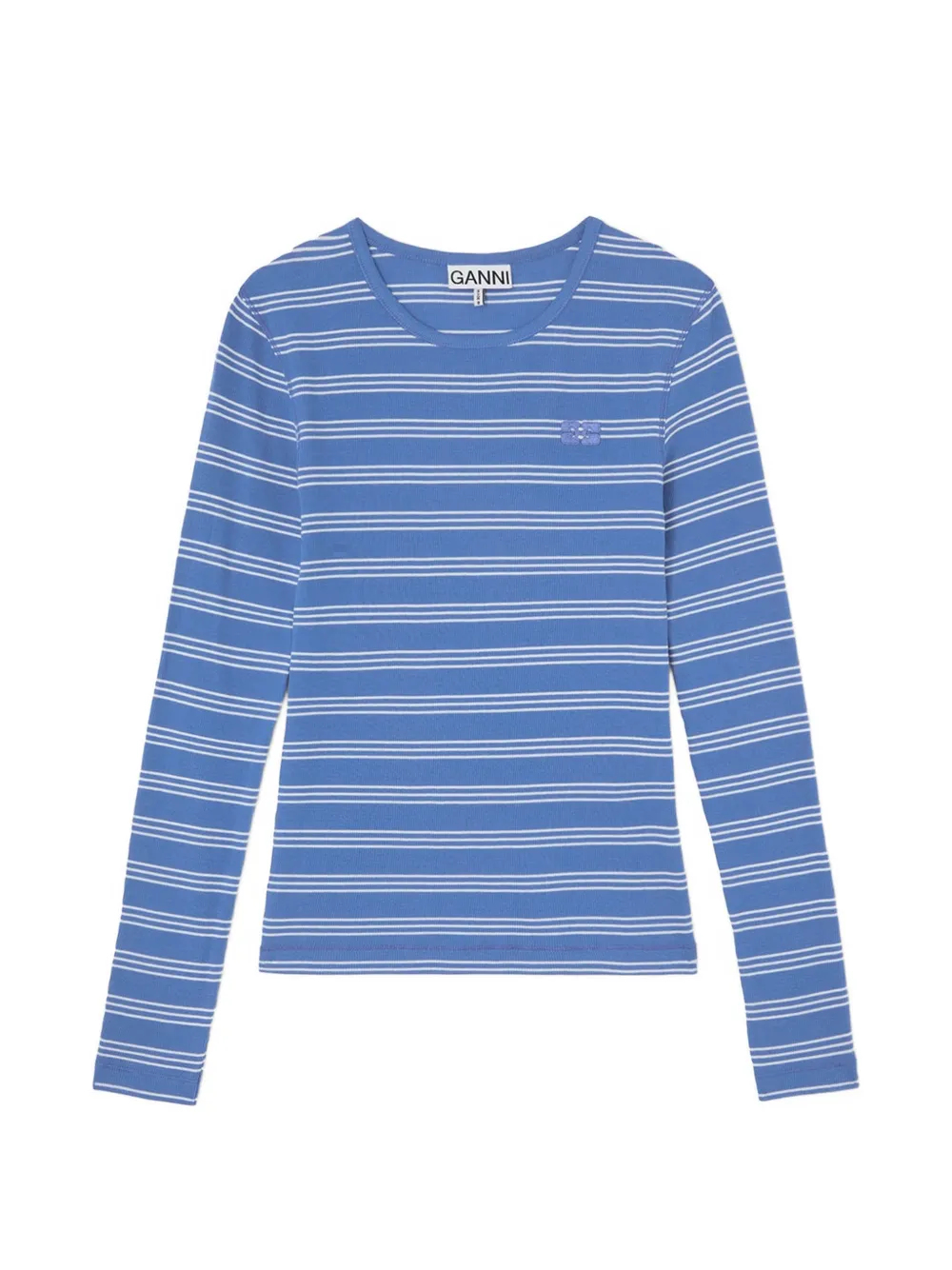 GANNI striped long-sleeve T-shirt - Blu