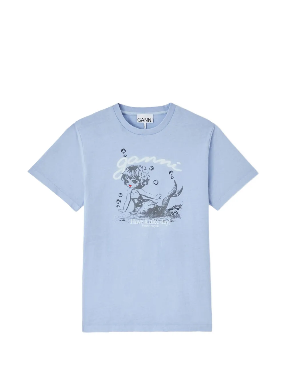 GANNI T-shirt con stampa - Blu