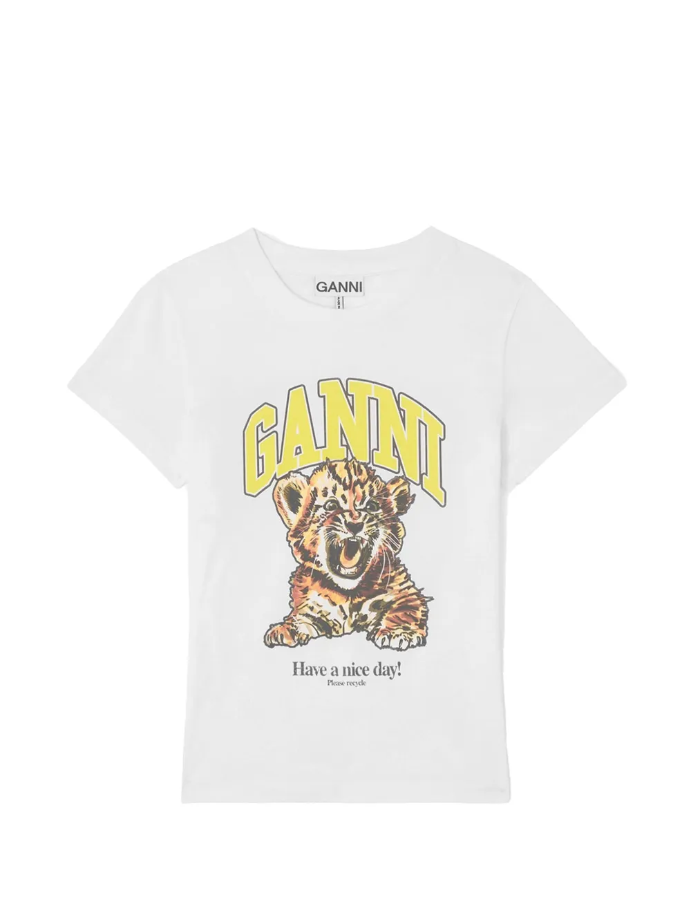 GANNI graphic-print T-shirt - Bianco
