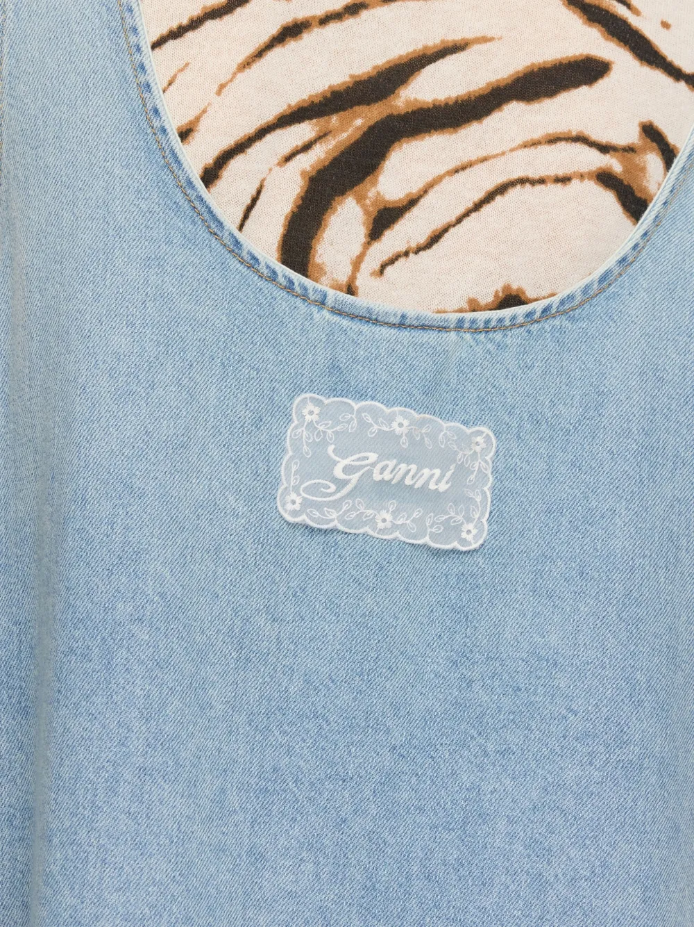 GANNI Mini-jurk met ruches Blauw