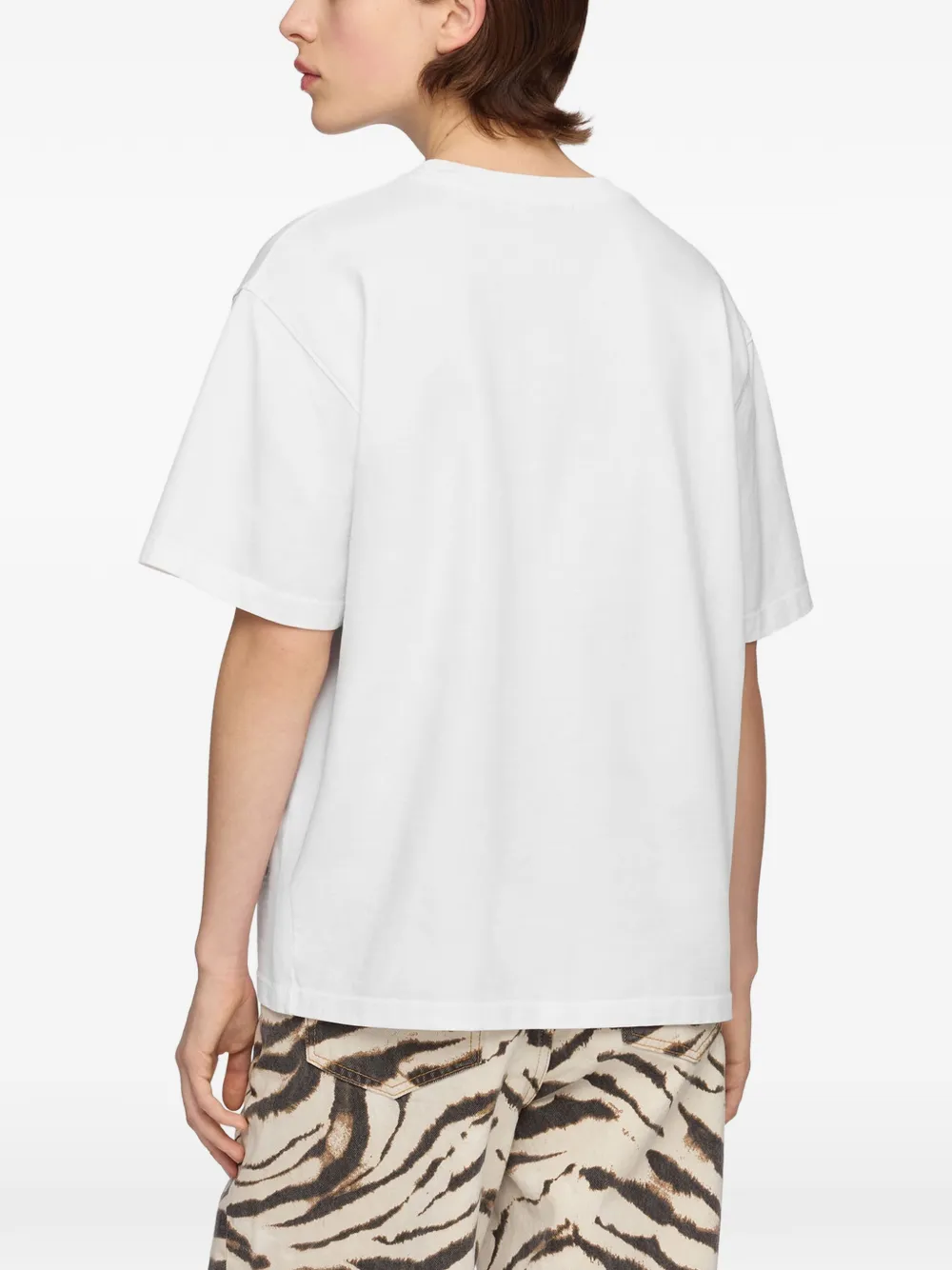 GANNI T-shirt met broderie anglaise Wit