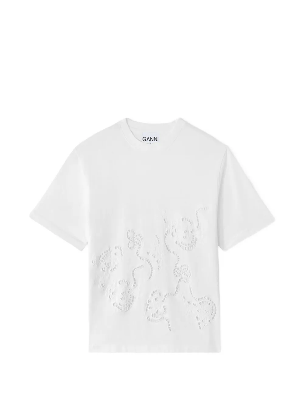 GANNI broderie-anglaise T-shirt - Bianco