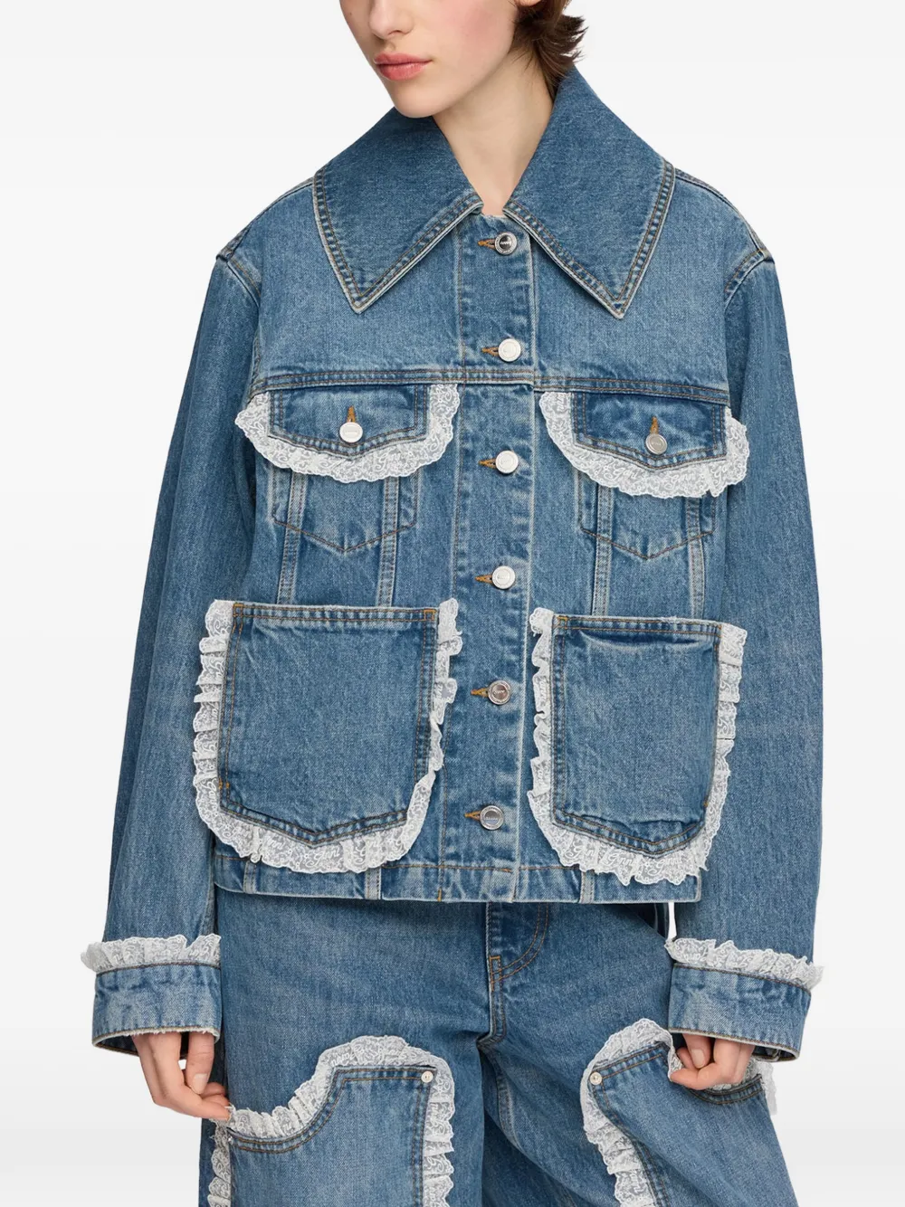 GANNI Denim jack Blauw