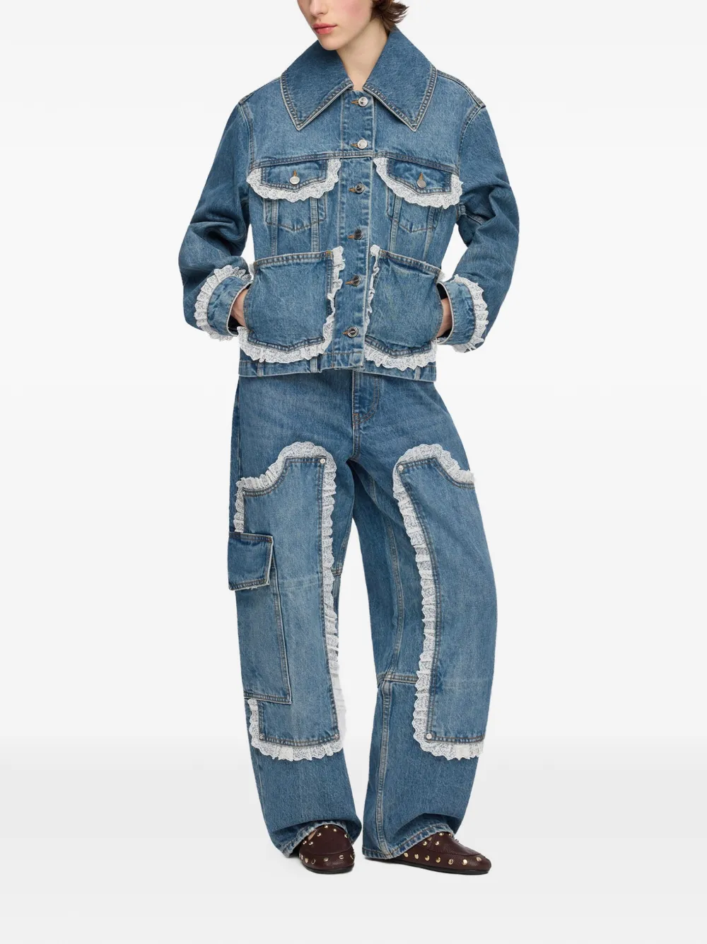 GANNI Denim jack Blauw