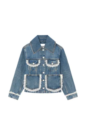 Marine Serre Moon Laser Denim Jacket | Purple | FARFETCH