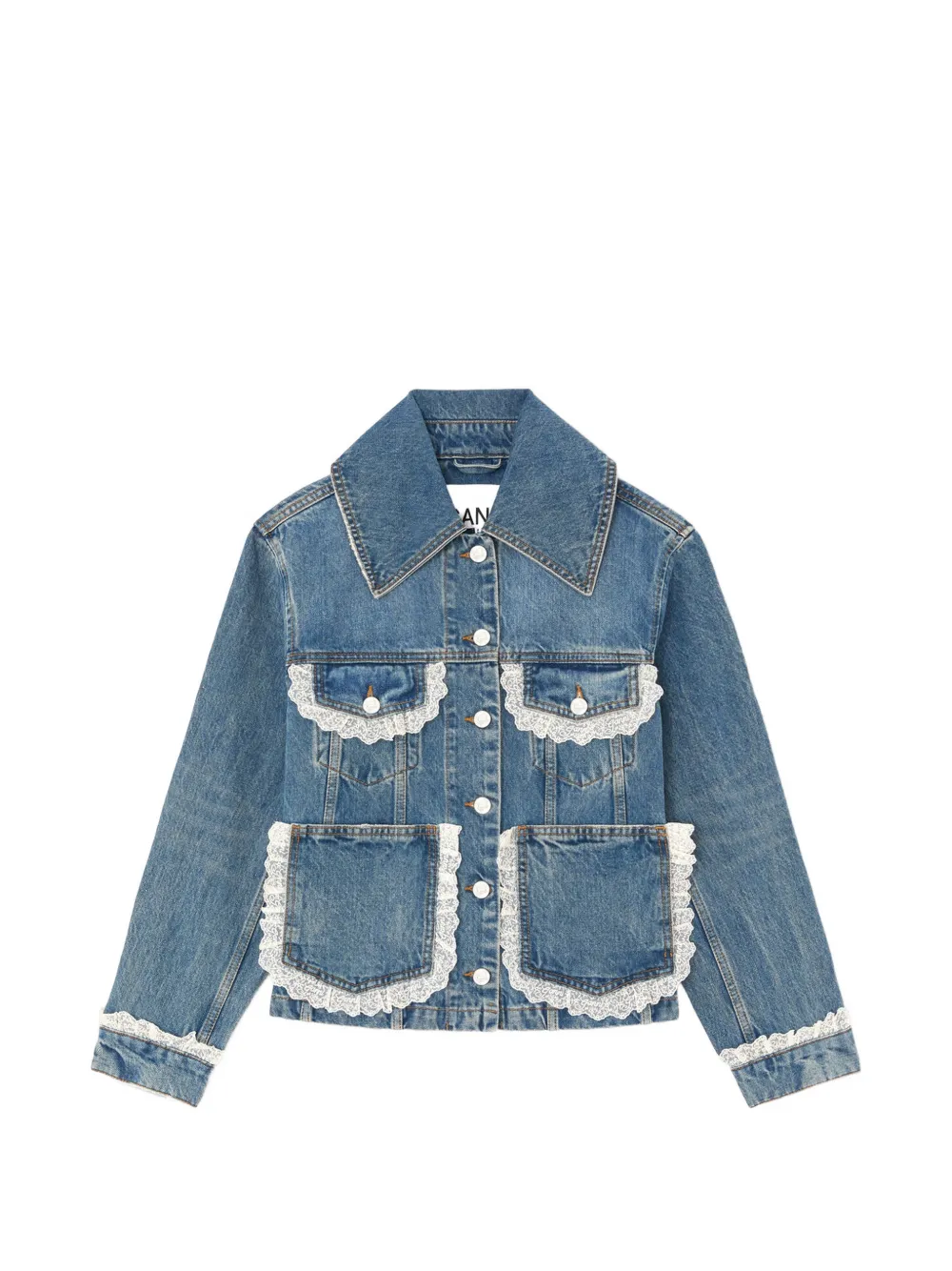 GANNI Denim jack Blauw