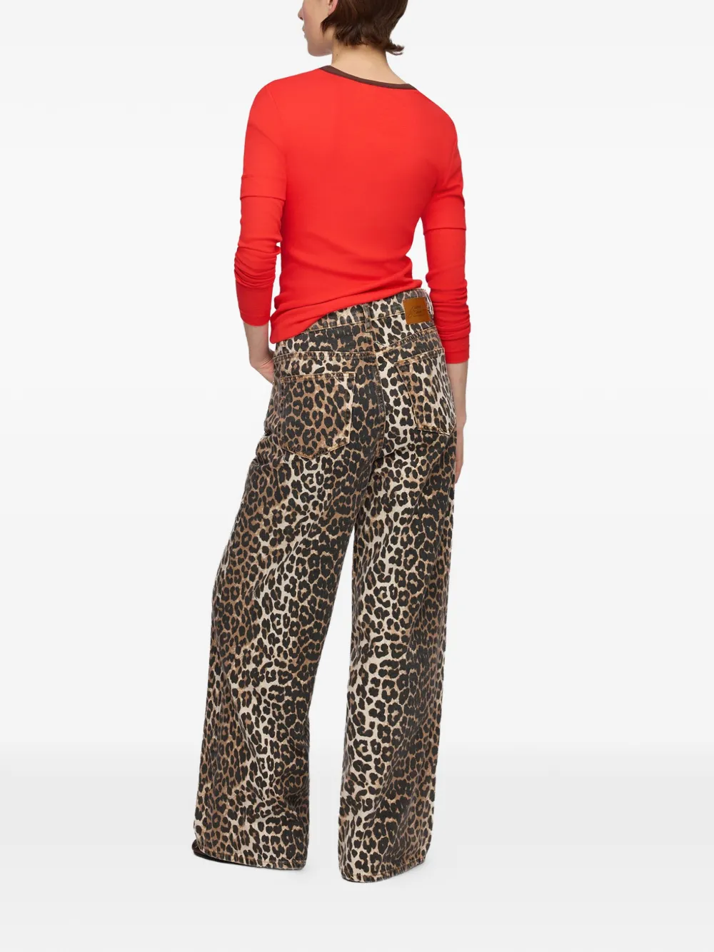 GANNI T-shirt met lange mouwen Rood