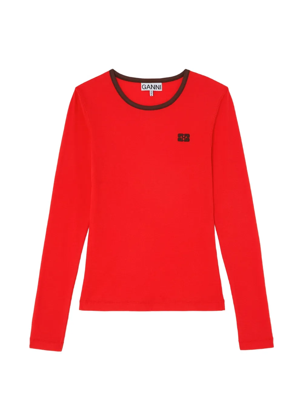 GANNI long-sleeve T-shirt - Rosso