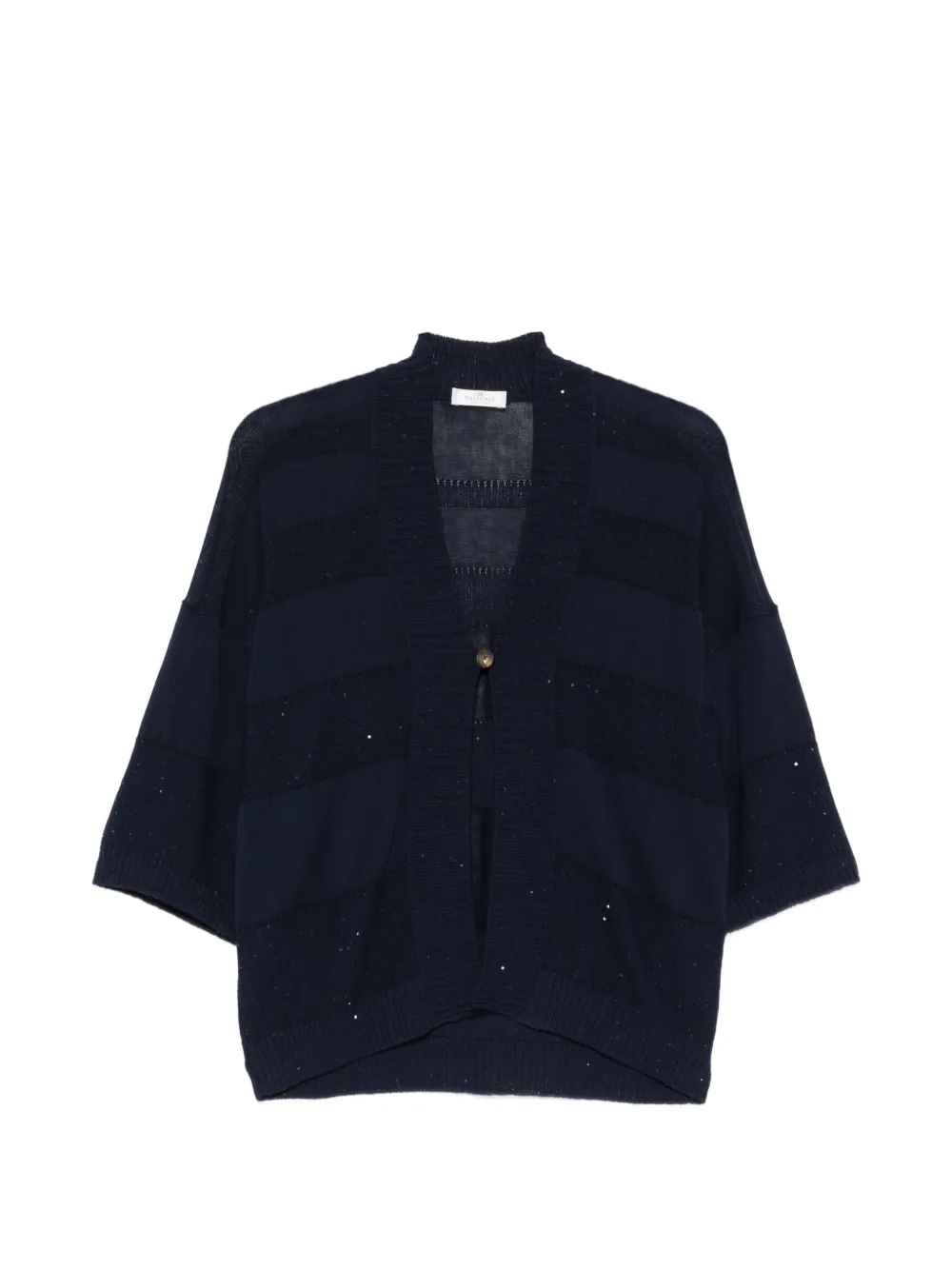 PANICALE sequin-embellished striped cardigan - Blu