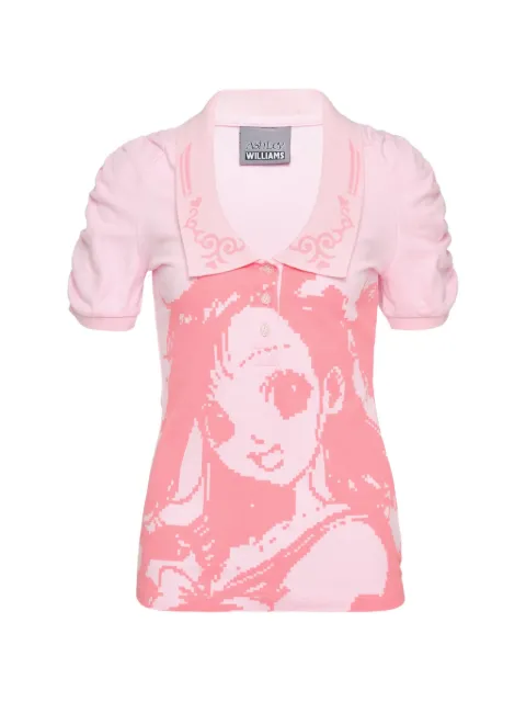 Ashley Williams Amelia manga-intarsia polo shirt