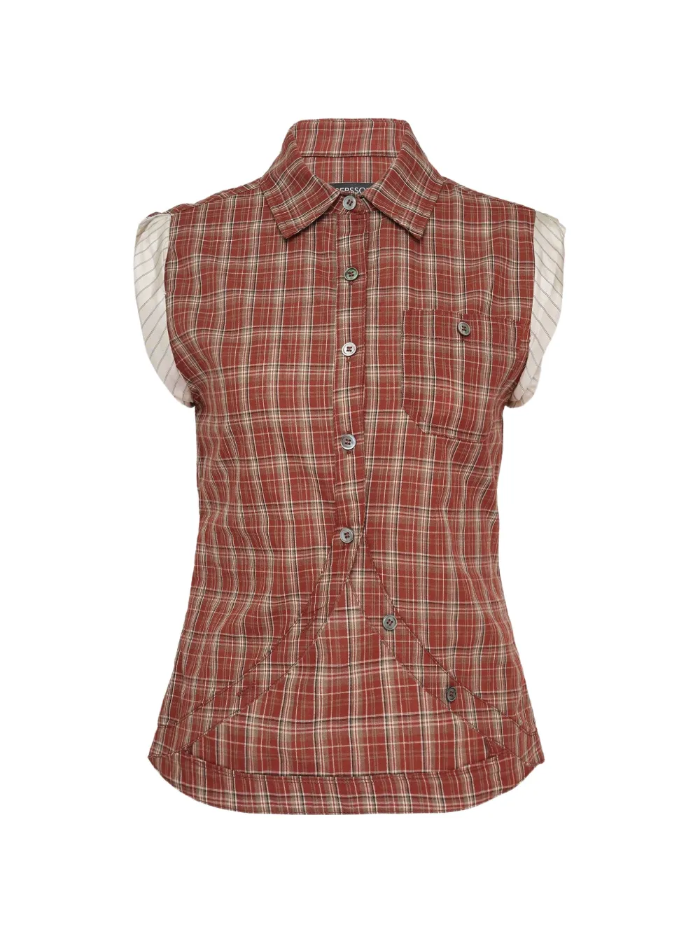 Andersson Bell check-pattern sleeveless shirt - Rot