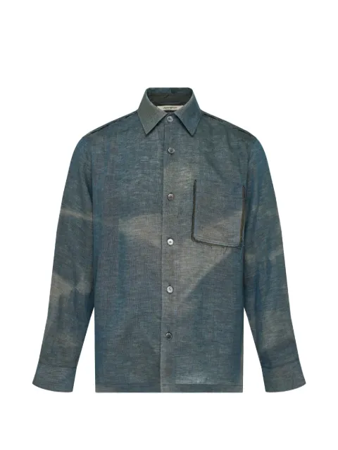 JiyongKim sun-bleached raw-edged shirt