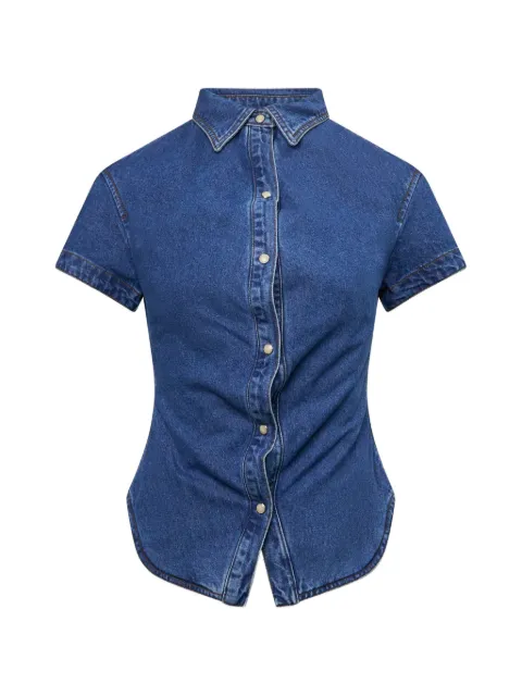 pushBUTTON short-sleeve denim shirt