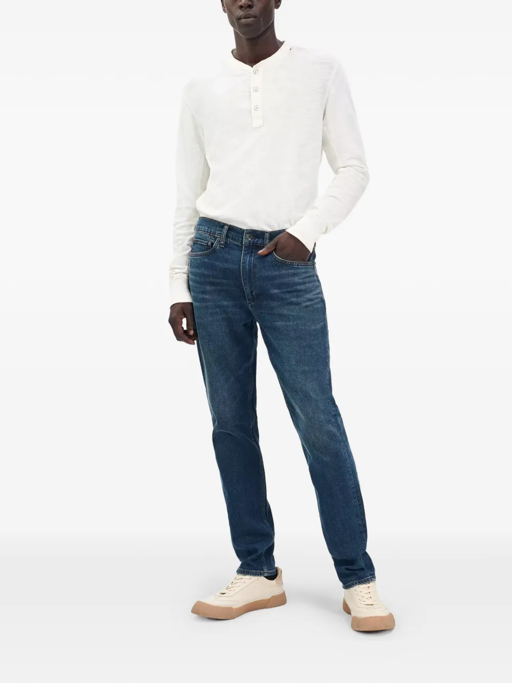 rag & bone Whisker jeans met vervaagd effect Blauw