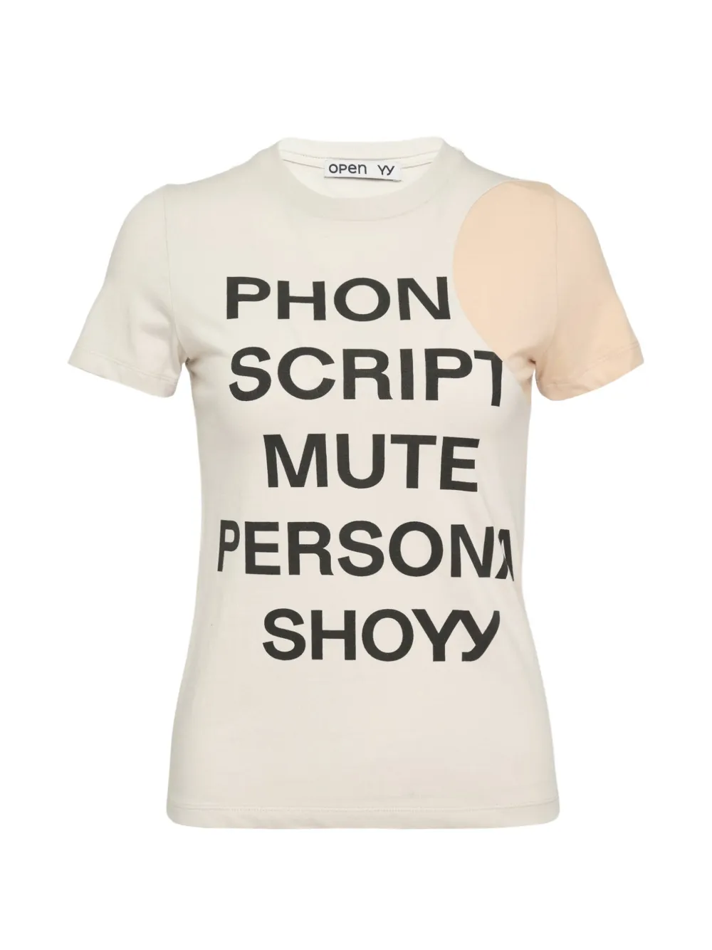 Open YY logo-print T-shirt - Toni neutri