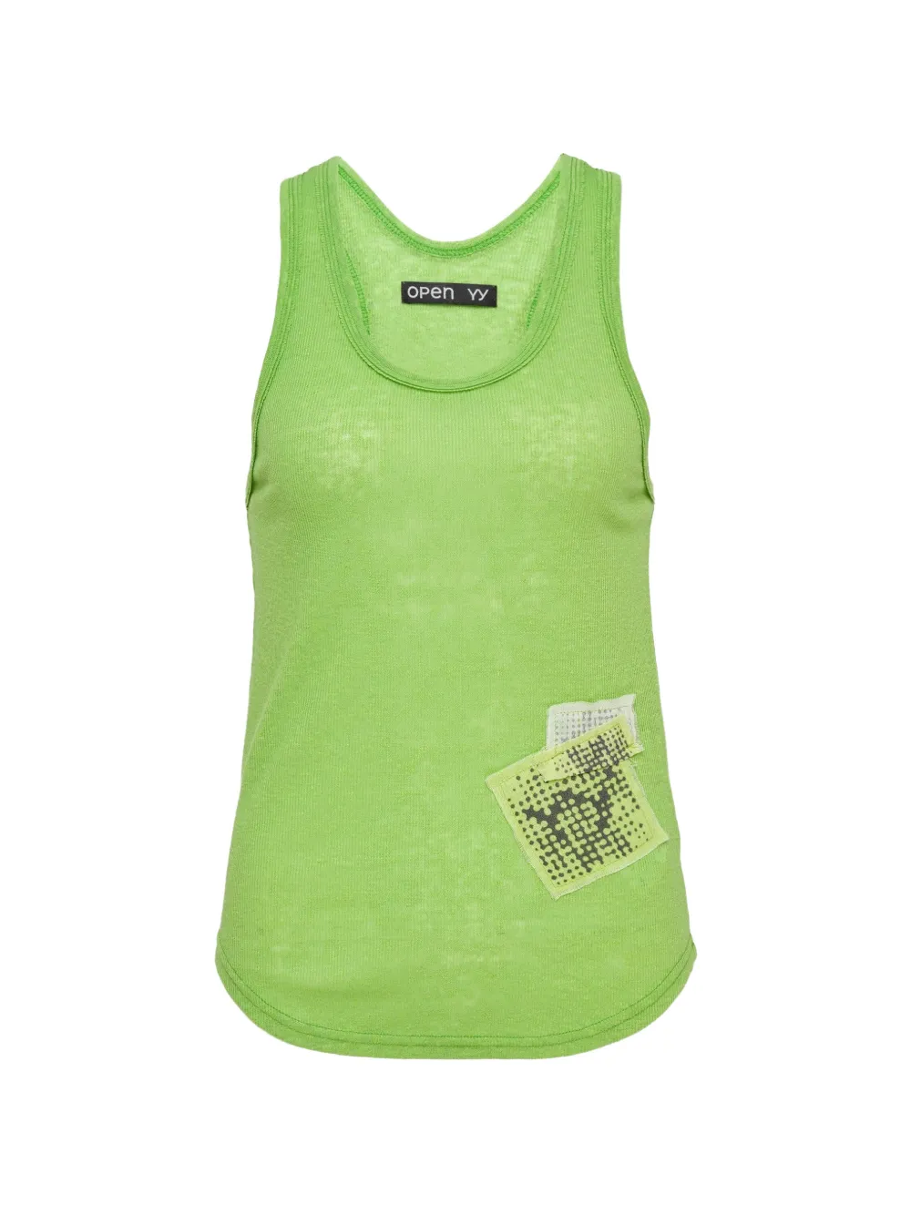 Open YY patch-detail tank top - Verde