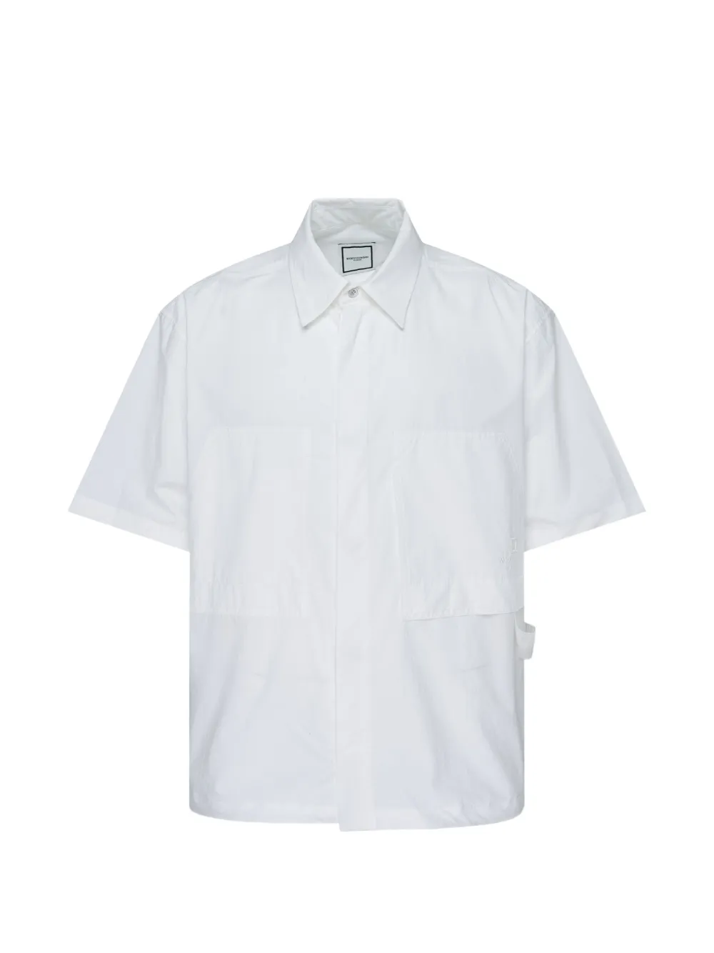 Wooyoungmi logo-plaque short-sleeve shirt - White