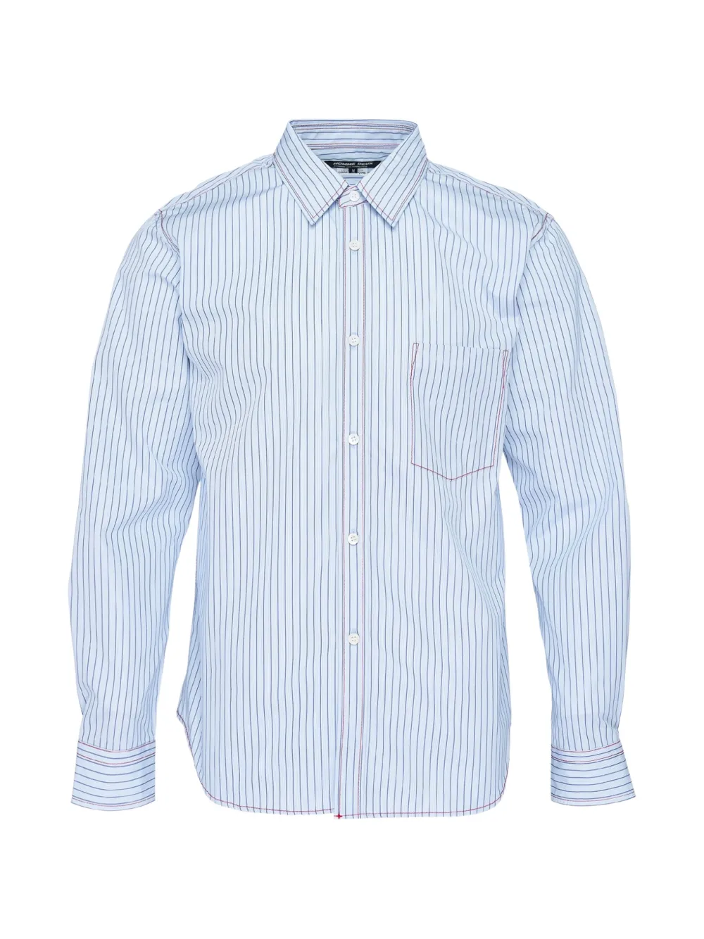 Comme des Garçons Homme Deux stripe-pattern contrast-stitch shirt - Blu