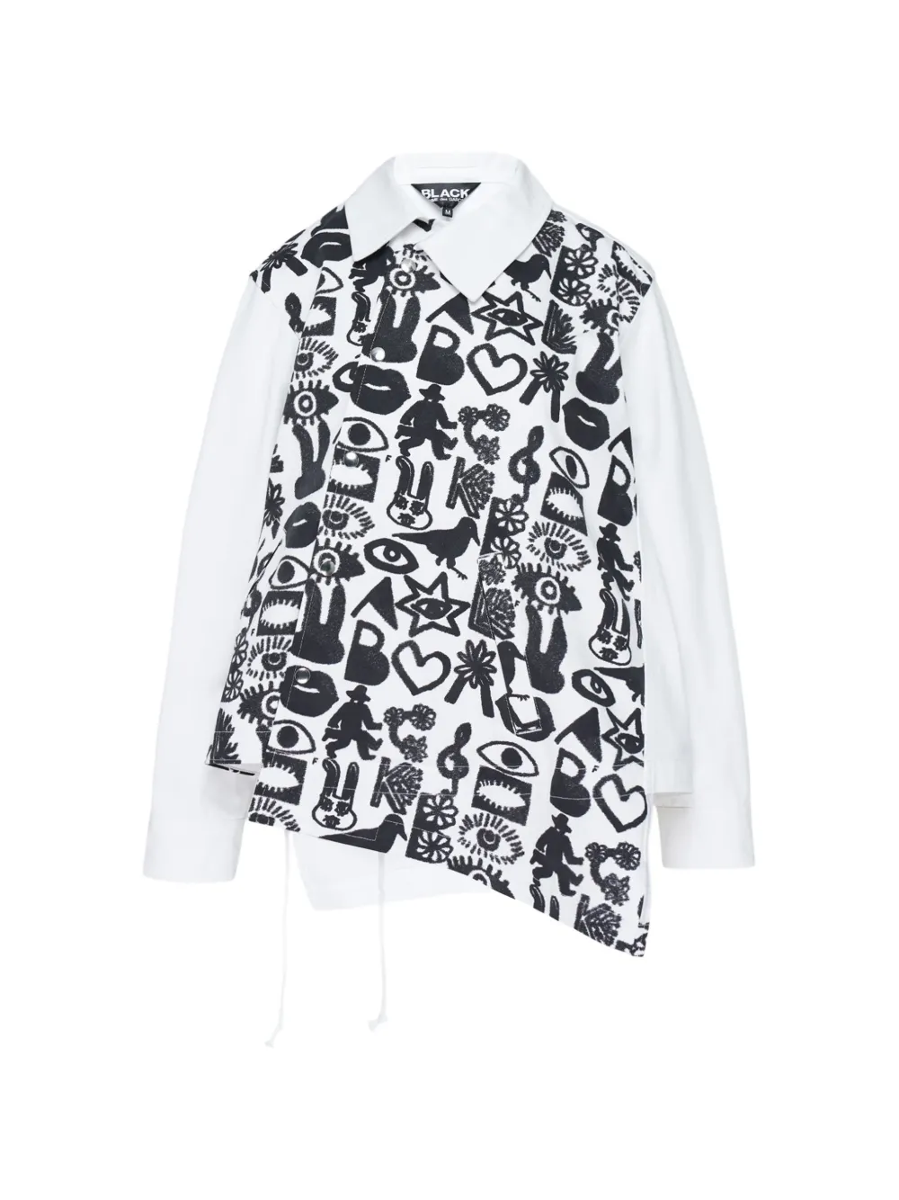 Comme Des Garçons Black Filip Pagowski print asymmetric shirt - Bianco