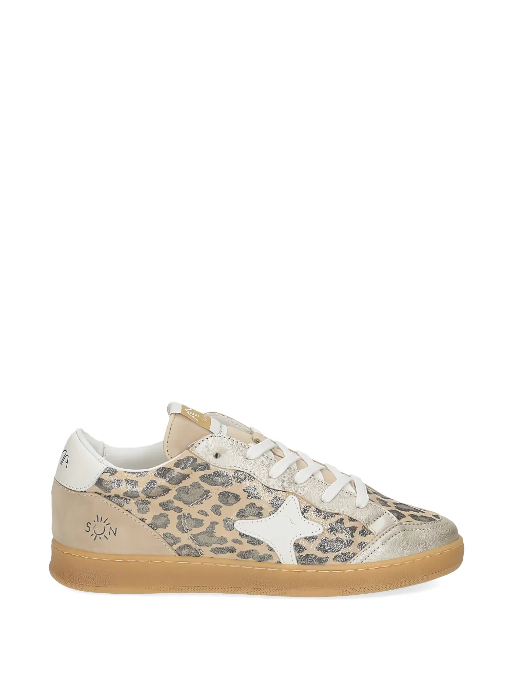 Ama Brand leopard-print metallic sneakers Beige