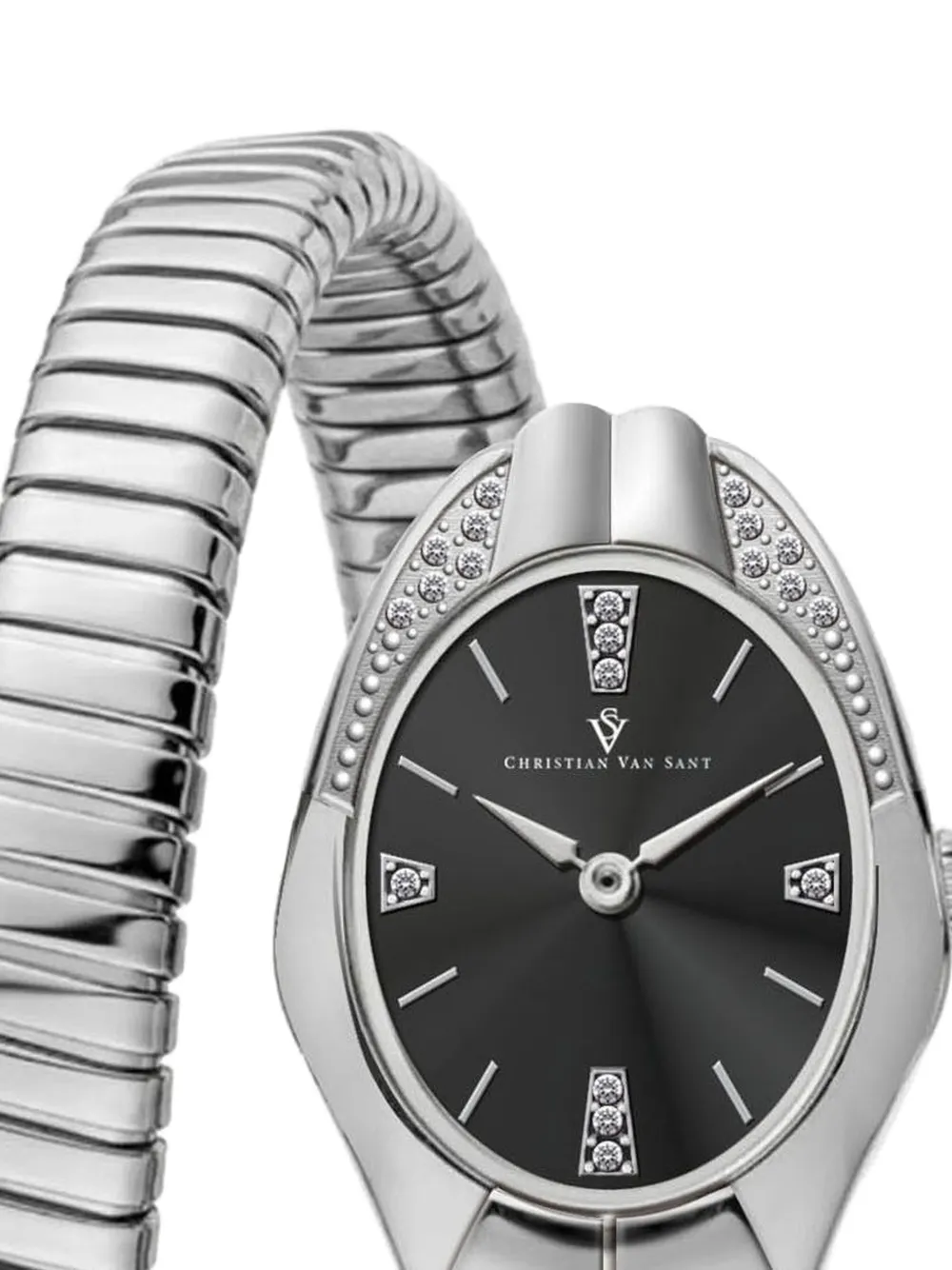 CHRISTIAN VAN SANT Naga crystal-embellished 22mm Watch | Black