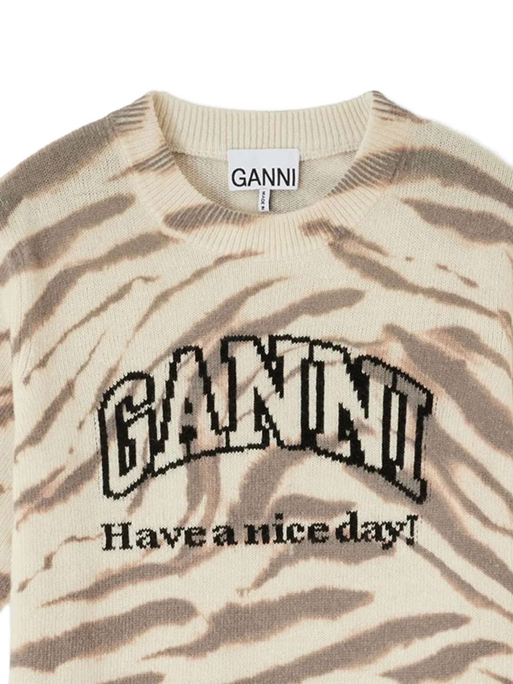 GANNI Trui met korte mouwen Beige