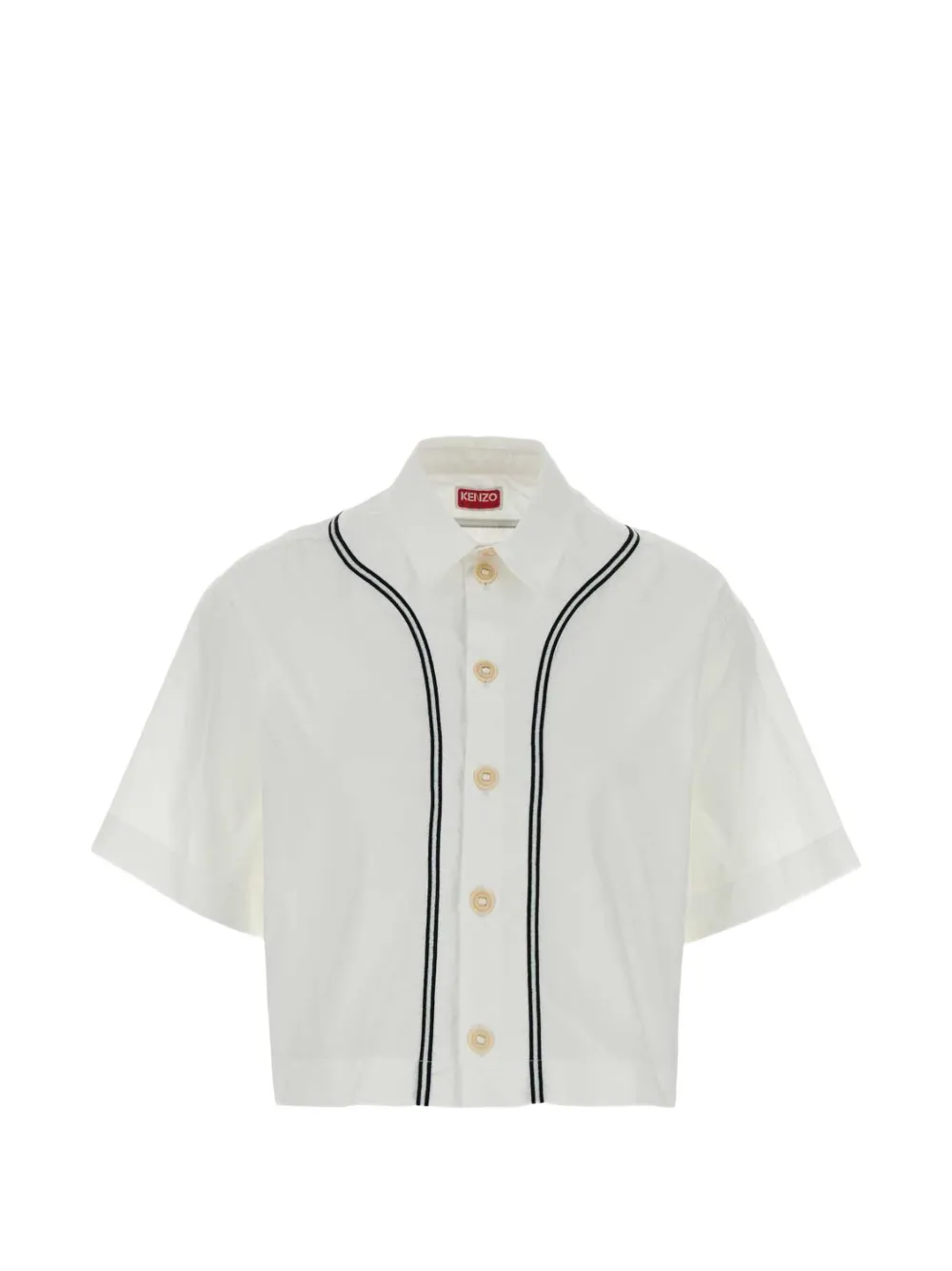 Kenzo Boke Flower piped cropped shirt - Bianco