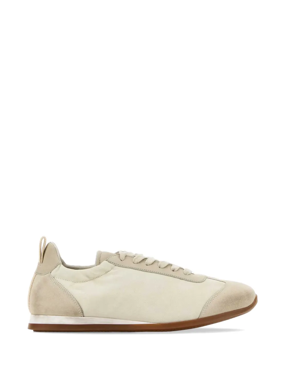 Uma Wang panelled suede-trim sneakers - Nude