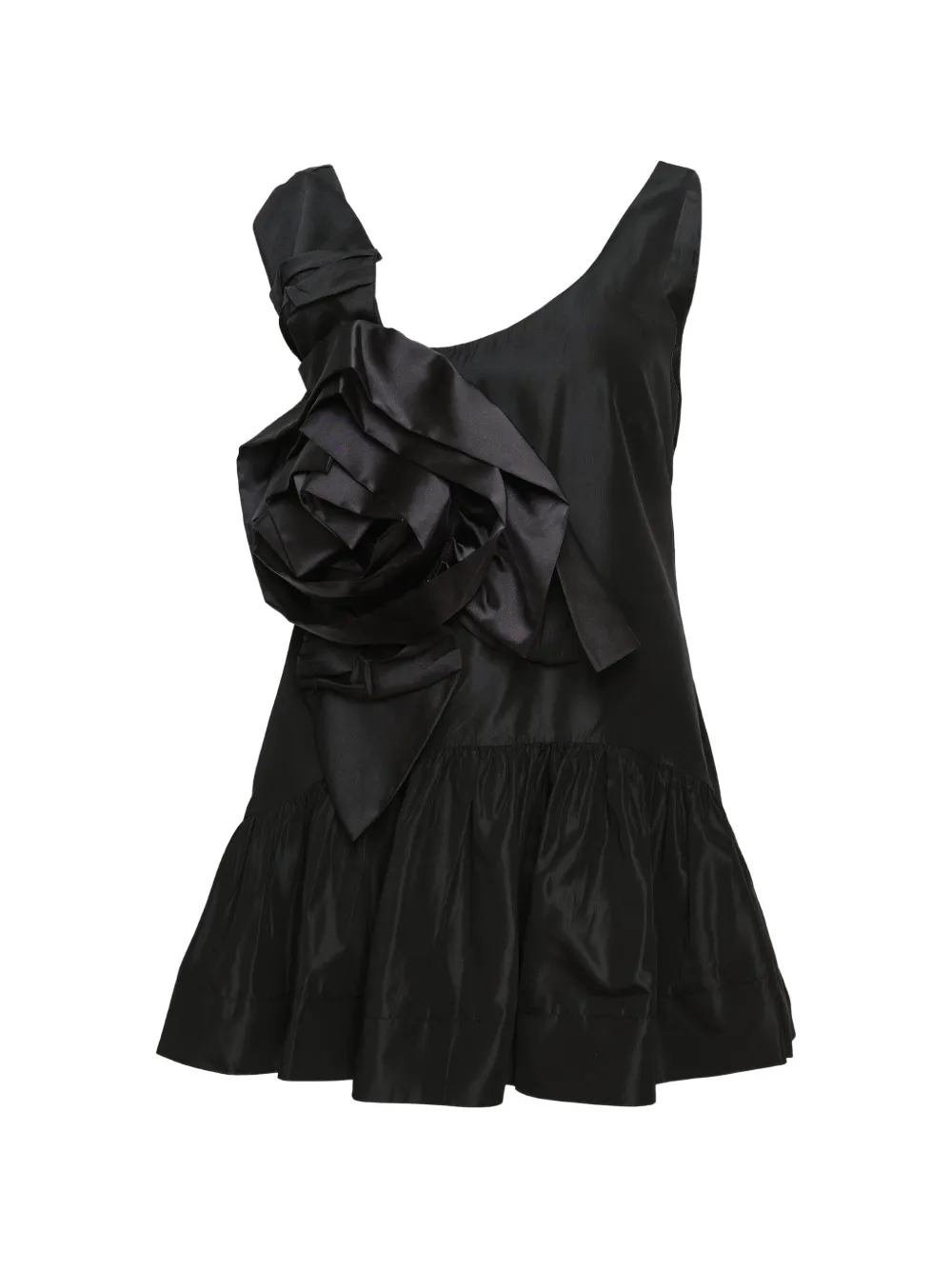 Simone Rocha rosette-embellished ruffled top - Black
