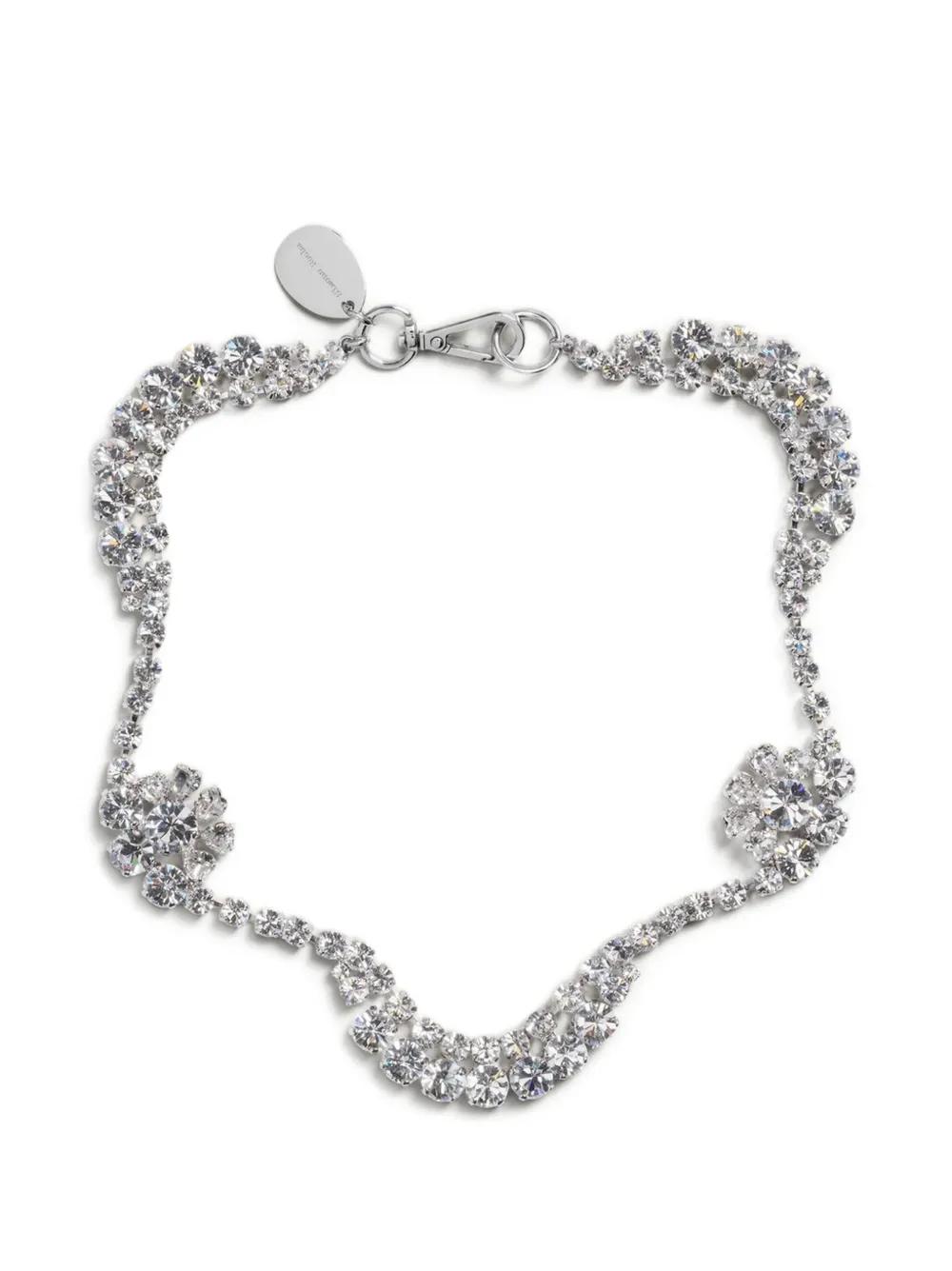 Simone Rocha scalloped Sepal crystal necklace - Silver